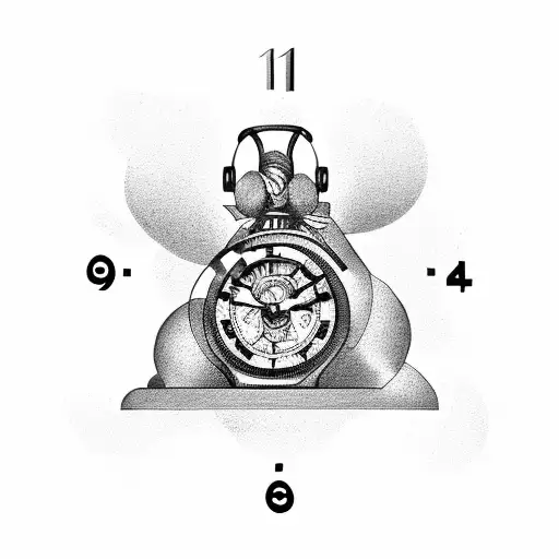 Body Builder Sitting In A Clock