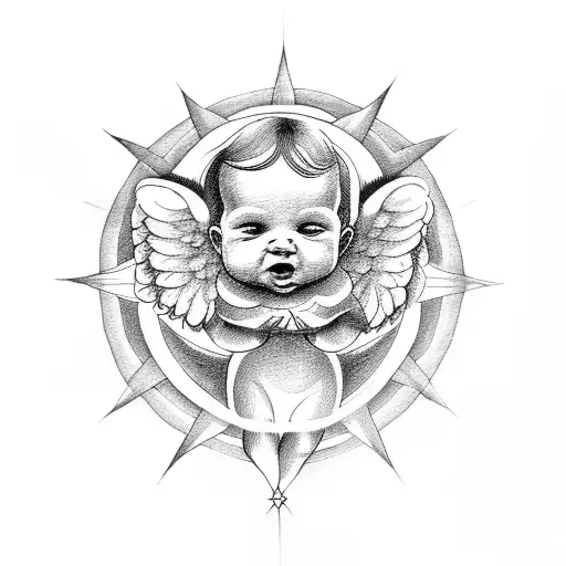 Baby Angel With Halo Holding The World With The Words Master Of My Fate Inside The World
