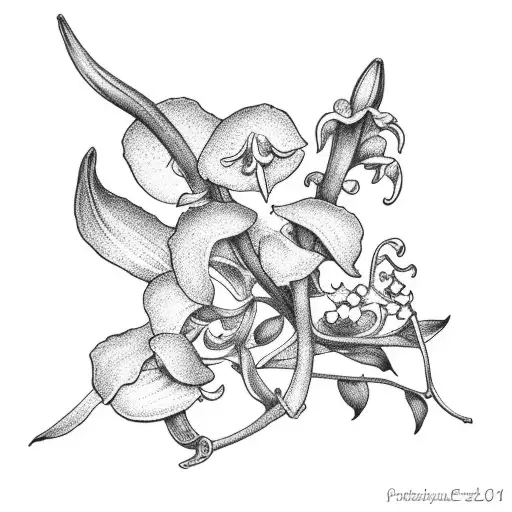 Lily Of The Valley And Hawthorn On A Line