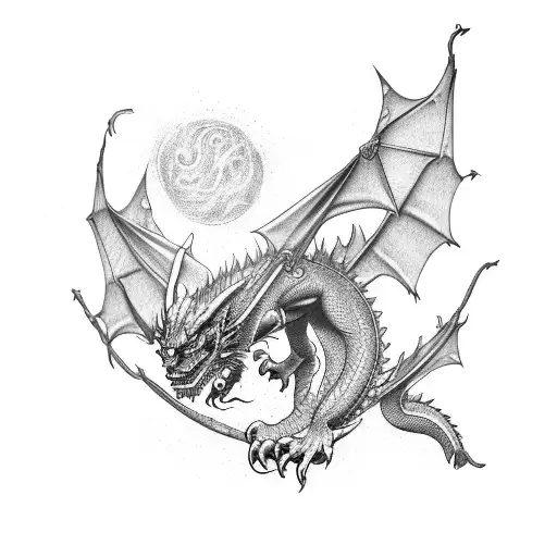 Dragon Wrapped Around A Paddle