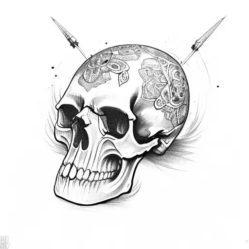Skull With Motorbike