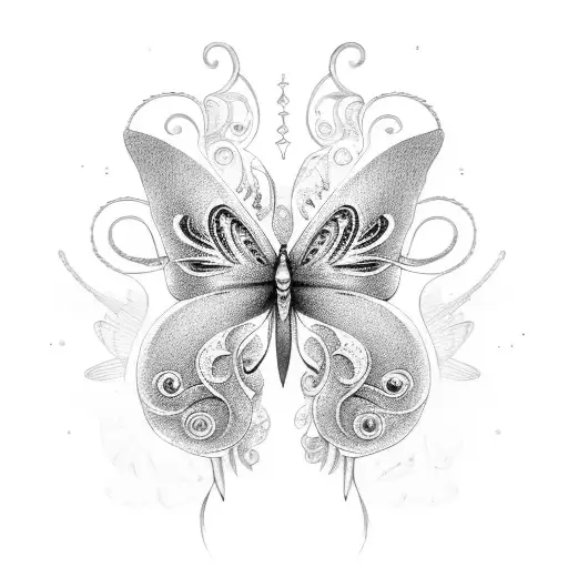 A Horse Shoe Adorned With Intricate Butterfly Wings