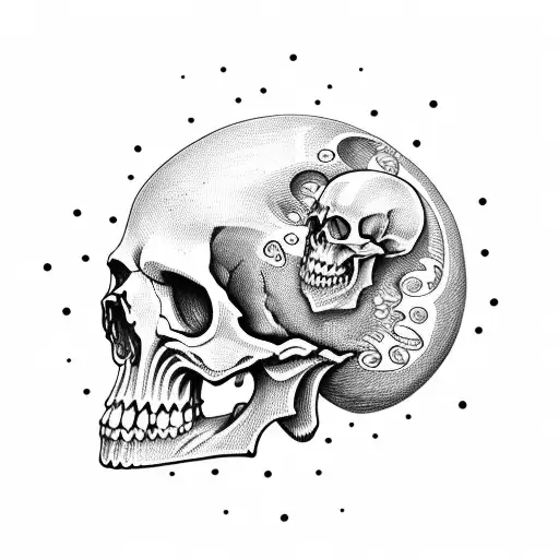 Skull With Motorcycle