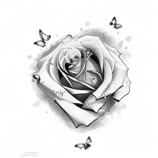 Roses With Red Butterfly And The Word Negra