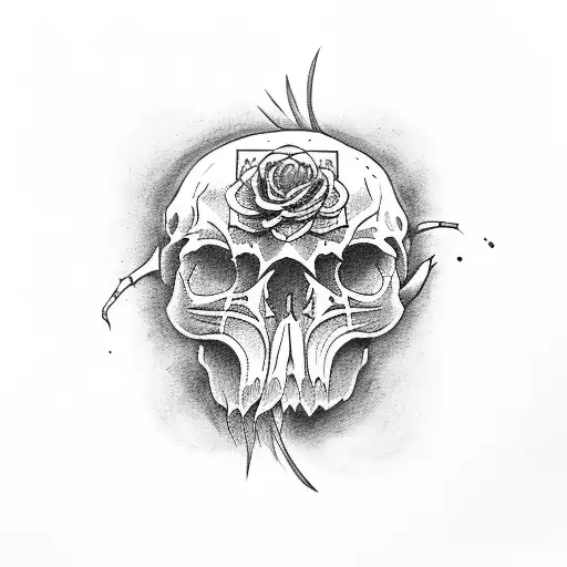 A Crow Catch A Humen Skull