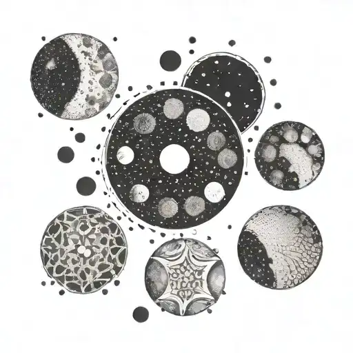 Moon Phases Tattoo With Intricate Dotwork Details