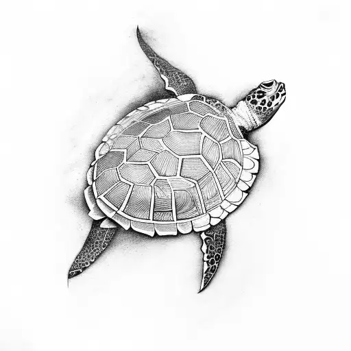 Tribal Turtle With Rose Shell
