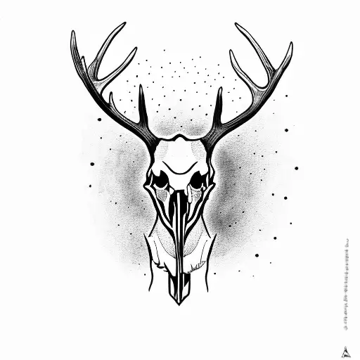 Deer Skull With Black Eyes