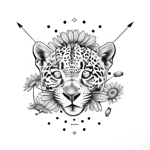 A Jaguar And Daisies And A Violin And A Bee