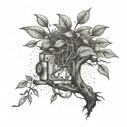 Design A Dotwork Tattoo Of A Money Tree Growing From A Tattoo Machine