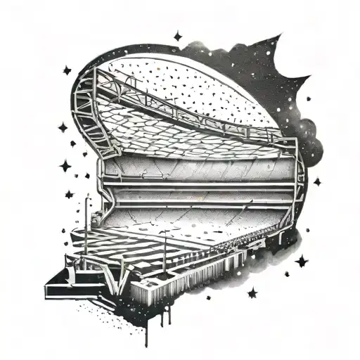 A Tattoo Of A Football Stadium Filled With Stars In The Sky