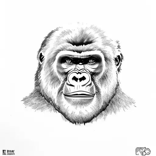 Growling Gorilla With Initials Rpjv