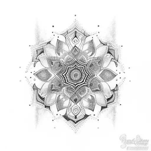 Mandala Ornamental Lacy Tear Drops Wrap Around Leg Calf To Front Splash Of Color Teal And Purple