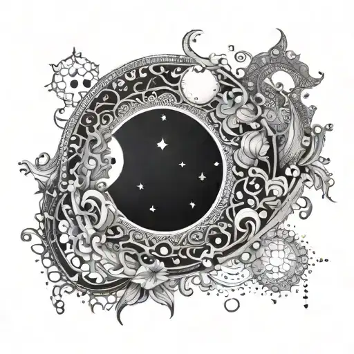 Henna Inspired Patterns Moon Lilith