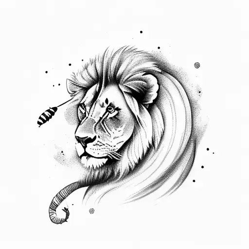 A Safety Helmet With A Lion And Bee Design