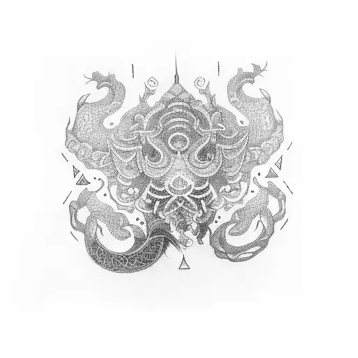 Intricate Armband Composed Of Asian Calligraphy Symbols Representing Different Aspects Of Your Life