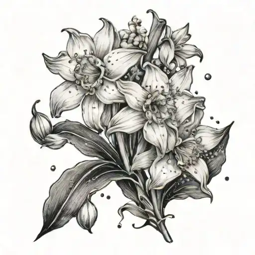 Daffodils And Lily Of The Valley