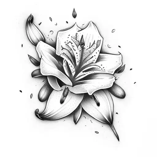 French Lily Entangled In Roses