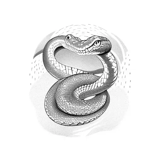 Snake Eating His Own Tail In A Circle