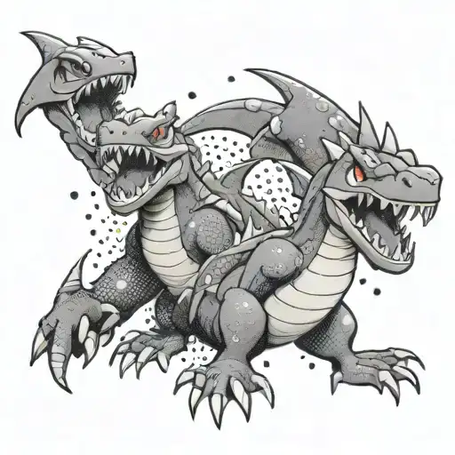 Garchomp Pokemon Characters Battling