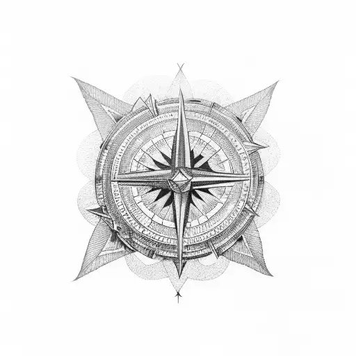 Phoenix Intertwined With Compass