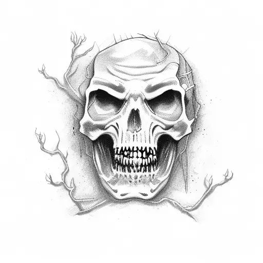 Scray Halloween Design On A White Background Zombie