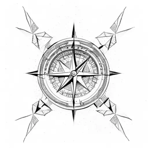 Mountain Scene With A Compass