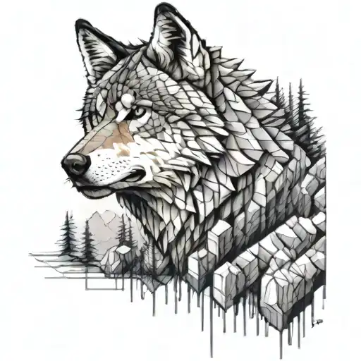 Create A Tattoo Of A Lone Wolf Using Only 3D Cubes