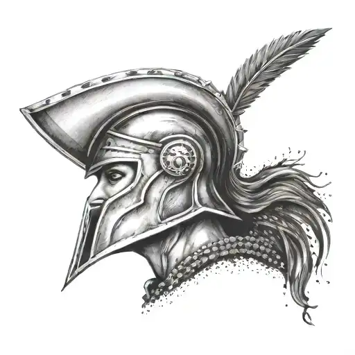Woman Wearing Spartan Helmet