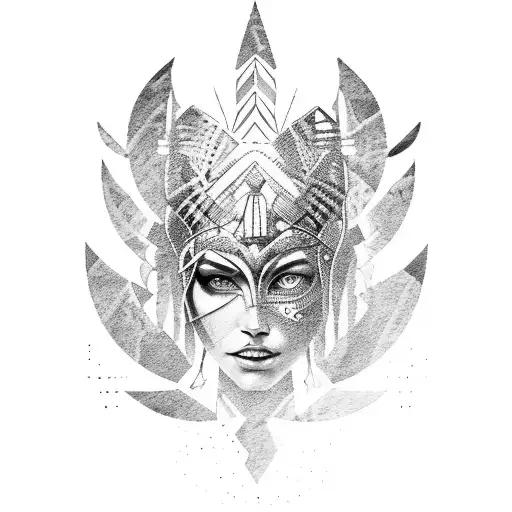 Amazonian Warrior Woman Silhouette