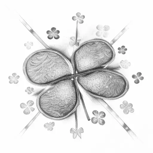 Four Leaf Clover And Two Stars