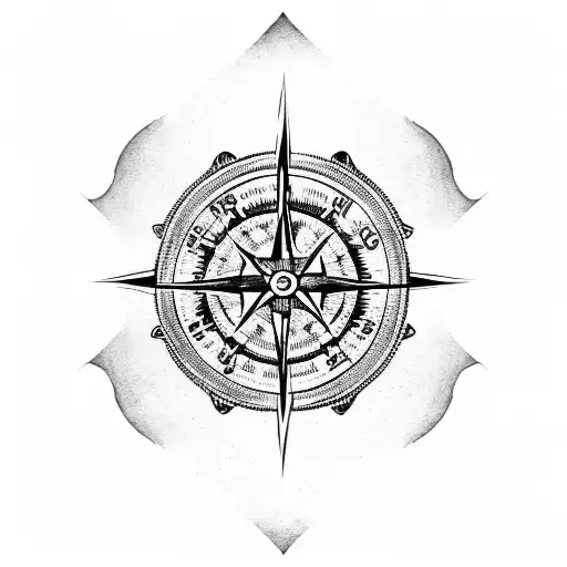 Arm Sleeve With Skull And Nordic Compass And Aces Over Eights Cards