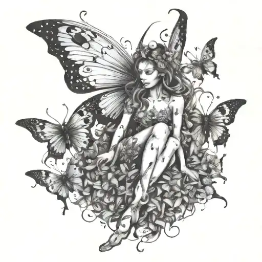A Whimsical Fairy Surrounded By A Swarm Of Moths