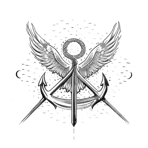 Phoenix Intertwined With Anchor