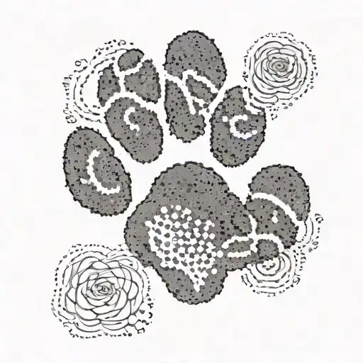 A Paw Print With Coco's Name And Dates Of Birth And Passing