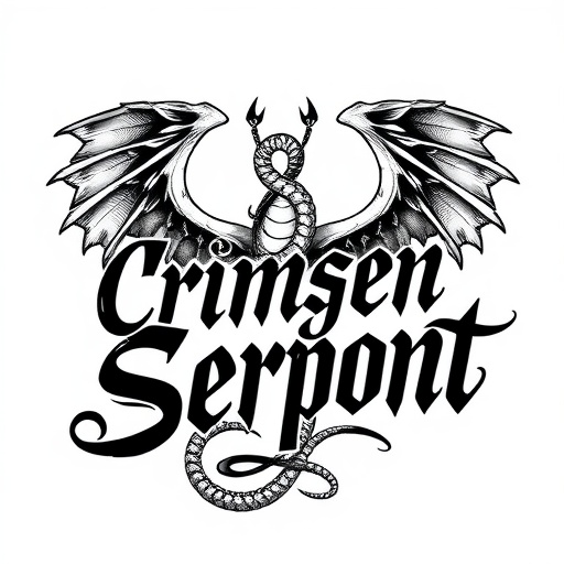 Crimson Winged Serpent Tattoo idea