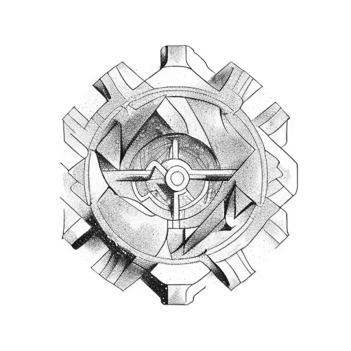 A Mechanical Gear Integrated Into A Mountain Landscape