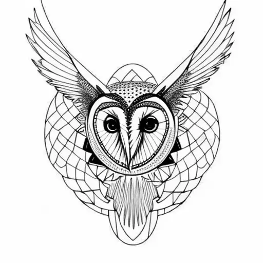 Front Facing Barn Owl Flying