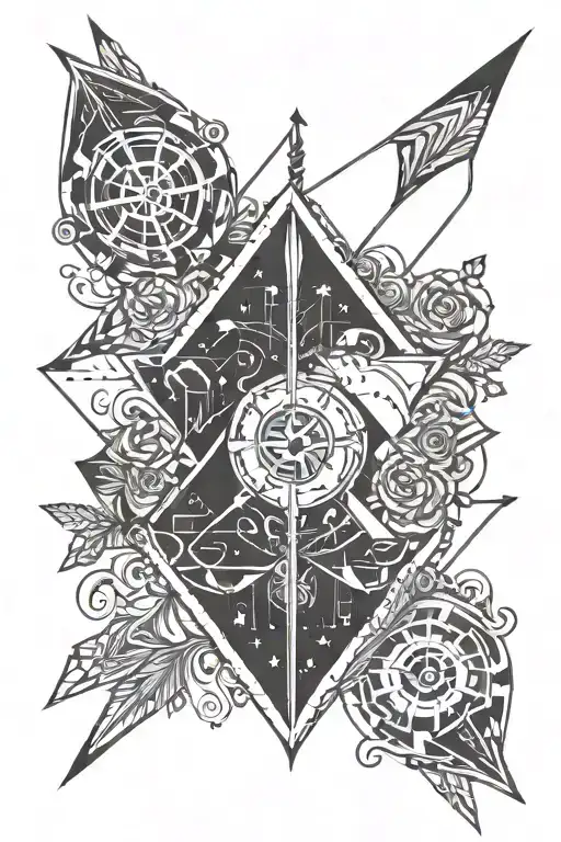 Arrow With Zodiac Sign Sagittarius And Symbols Of Love And Peace And Forgivness Simple And Basic