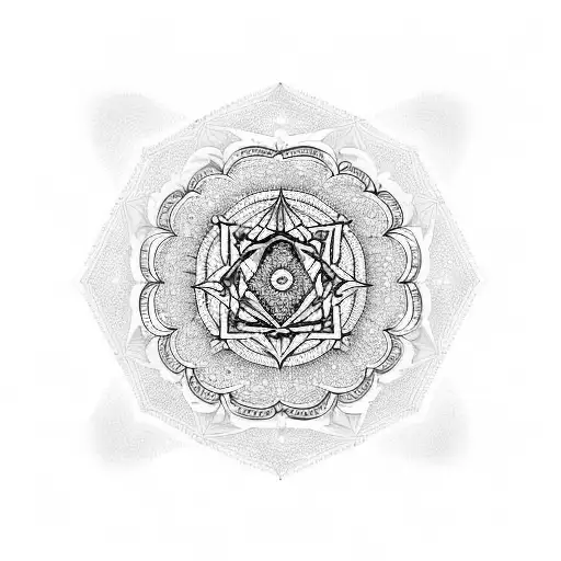 7 Chakras With Geometric Pattern Background