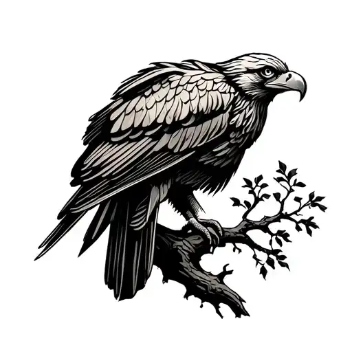 Fish Eagle Perched On Top A Boabab Tree Branch