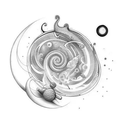 A Tattoo That Combines The Golden Ratio With A Galaxy And A Snail