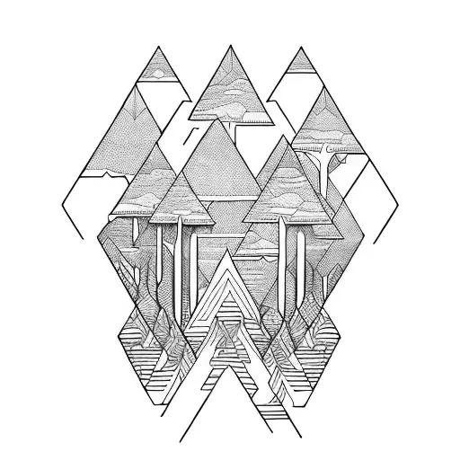 Sci-fi Forest River Mountain