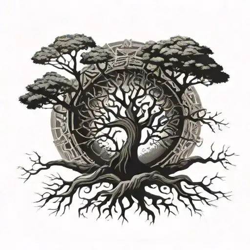 A Tree With Roots Representing Family And Discipline