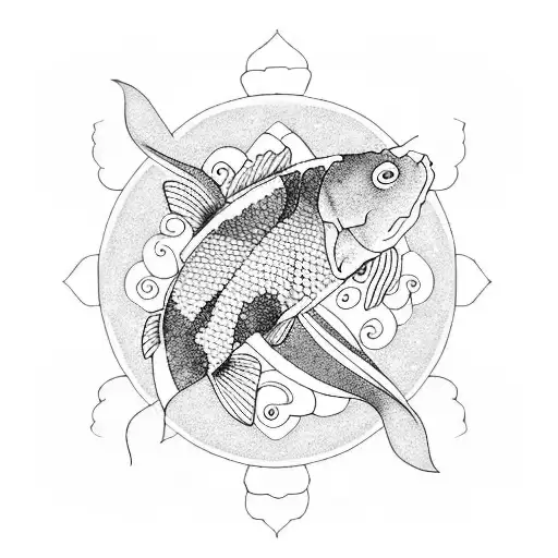 Koi Fish Love And Yin And Yan