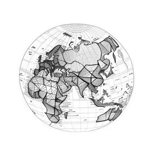 A Tattoo Of A World Map With Airplane Routes Connecting Your Favorite Travel Destinations