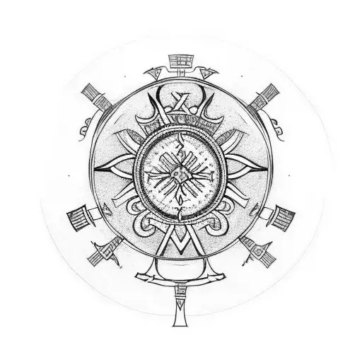Vegvisir Viking Compass With Valkirye
