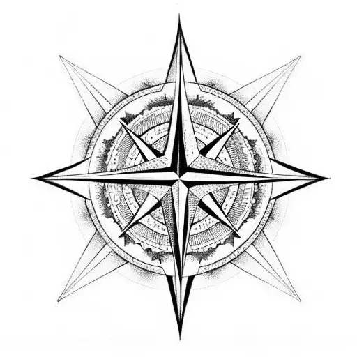 Compass Rose Thin Lines