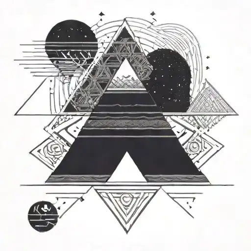 An Otherworldly Scene Of An Aztec Pyramid Reaching Towards The Stars