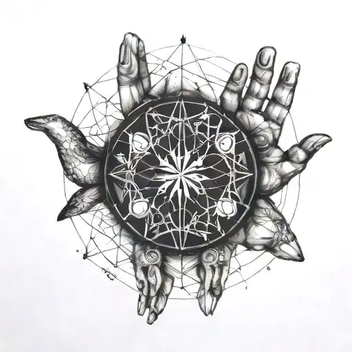 Little Hands Cupping The World With Time Symbolism